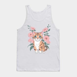 Floral Bengal Kitten's Serenade Tank Top